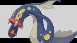 Rule 34 | blue skin, claws, colored skin, eel, eelektross, fangs, gen 5 pokemon, highres, katsuo (raise ha maguro), multicolored skin, nintendo, no humans, pokemon, pokemon (creature), pokemon focus, two-tone skin, v-shaped eyes, yellow skin