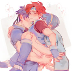 3boys anal blue_eyes blue_hair blush boots bottomless double_anal double_penetration fire_emblem group_sex headband heart hug ike_(fire_emblem) male_focus male_penetrated marth_(fire_emblem) meep mmm_threesome multiple_anal multiple_boys multiple_insertions multiple_penetration nintendo penis red_hair roy_(fire_emblem) sex short_hair threesome yaoi
