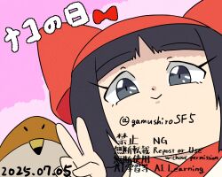 Rule 34 | 1girl, ainu clothes, artist name, black hair, chibi, dated, grey eyes, hair ribbon, japanese text, long hair, looking at viewer, mamahaha, nakoruru, ribbon, samurai spirits, snk, the king of fighters, translation request, v