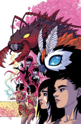 6+girls ant antennae antra arthropod_girl black_eyes black_hair blue_eyes bug character_request emi_(godzilla) facial_tattoo fairy giant godzilla_(series) handmaidens_of_antra highres idw_publishing insect kaiju mini_person minigirl mira_(godzilla) mole mole_under_eye moth mothra mothra:_queen_of_the_monsters mothra_gemini multiple_girls official_art shobijin siblings sisters sophie_campbell tattoo twins white_eyes yellow_eyes