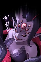 1girl black_shirt lilith_(player_who_returned_10000_years_later) looking_at_viewer monster monster_girl multiple_eyes player_who_returned_10000_years_later shirt smile tentacle_hair tentacles