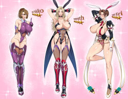 3girls absurdres blonde_hair breasts cosplay highres huge_breasts igawa_asagi_(cosplay) kisaki_eri kudou_yukiko long_hair meitantei_conan multiple_girls taimanin_(series) taimanin_asagi vermouth_(meitantei_conan)
