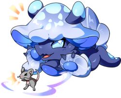 1other animal chibikemo dragon dragon_village_(series) dragon_village_collection fairy_mushroom_dragon_(dragon_village) furry game_cg lying mouse_(animal) official_art on_stomach solo third-party_source transparent_background