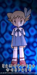 1girl bow brown_hair creatures_(company) dress full_body game_freak gen_2_pokemon jpeg_artifacts lowres molly_hale nintendo official_art pokemon pokemon_(anime) pokemon_(classic_anime) pokemon_(creature) pokemon_3:_the_movie_-_spell_of_the_unown:_entei short_hair sugimori_ken unown unown_a unown_b unown_e unown_f unown_g unown_k unown_m unown_p unown_r unown_w