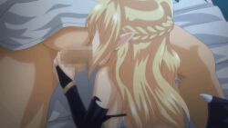 1boy 1girl 2022 20s animated animated_gif blonde_hair boku_wa_chiisana_succubus_no_shimobe braid censored closed_eyes demon_girl demon_wings elbow_gloves fellatio gloves hair_over_eyes hetero kiss_kiss_drain loli long_hair lowres mosaic_censoring oral penis pointy_ears tagme tiffany_lilith_stella wing_on_head wings