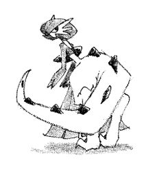 1girl awkwardmark bob_cut dinosaur female_focus from_behind full_body gardevoir gen_3_pokemon greyscale hair_over_one_eye leaning_forward looking_back monochrome monster_girl nintendo no_mouth one_eye_covered pokemon pokemon_(creature) short_hair simple_background solo standing taur white_background