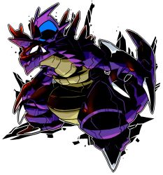 gen_1_pokemon highres monster nidoking nintendo no_humans no_pupils pokemon pokemon_(creature) sido_(slipknot) simple_background solo white_background