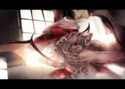 capcom hideaki m._bison male_focus red_eyes remilia_scarlet street_fighter touhou white_eyes
