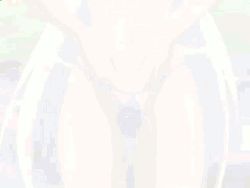 1990s_(style) 1girl animated animated_gif blue_panties braid breasts censored collarbone datsuijan dragon_knight_(elf) dragon_knight_4 dutch_angle elf elf_all_stars_datsuijan_3 female_focus grey_eyes groin hair_ribbon hip_focus large_breasts leg_lift legs long_hair looking_at_viewer lowres marlene navel nipples nude outdoors panties panty_pull pillar pointy_ears qvga retro_artstyle ribbon solo standing thigh_gap thighs topless_female twin_braids underwear undressing very_long_hair water white_hair