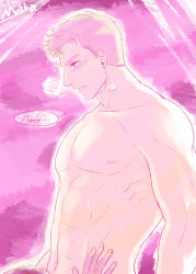 2boys abs bara blonde_hair blue_eyes blush brown_hair captain_america fellatio iron_man male_focus marvel melik_yukishiro multiple_boys muscular nude oral pectorals short_hair steam steve_rogers sweat tagme text_focus tony_stark yaoi