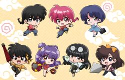 chibi hibiki_ryouga kuonji_ukyou mousse_(ranma_1/2) ranma-chan ranma_1/2 remake saotome_ranma shampoo_(ranma_1/2) tendou_akane
