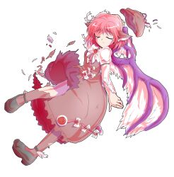 Rule 34 | 1girl, alphes (style), animal ears, bird ears, bird wings, black shoes, breasts, brown dress, brown hat, brown socks, closed eyes, closed mouth, commentary request, dairi, defeat, dress, full body, hat, imperishable night, large variant set, long sleeves, looking at viewer, medium hair, mystia lorelei, parody, pink hair, shirt, shoes, socks, solo, style parody, tachi-e, tearing up, torn clothes, touhou, transparent background, variant set, white shirt, winged hat, wings