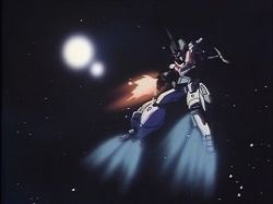 1990s_(style) alien animated animated_gif battle blade cable claws energy_cannon energy_weapon explosion firing gunpod itano_circus lord_feff lowres macross macross_2 mardook mecha missile retro_artstyle robot rocket_launcher science_fiction space star_(sky) vf-2ss weapon