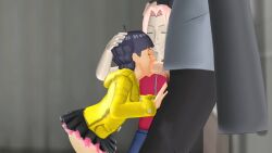 1boy 2girls 3d age_difference amputee animated assisted_fellatio black_hair black_skirt blonde_hair blue_eyes boruto:_naruto_next_generations fellatio green_eyes hand_on_another&#039;s_head haruno_sakura hetero highres hood hood_down hoodie indoors interior loli miniskirt multiple_girls naruto_(series) netorase oral penis pink_hair ponchi sexual_coaching short_hair shorts skirt sound tagme tan uchiha_sasuke uncensored uzumaki_himawari video