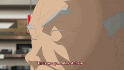 10s 1boy 1girl animated animated_gif anime_screenshot apron bald blonde_hair blush clerk embarrassed epic green_panties grey_hair long_hair nova_luminous old old_man panties pantyshot ponytail shop shopping_basket skirt skirt_flip thighhighs underwear upskirt yuusha_ni_narenakatta_ore_wa_shibushibu_shuushoku_wo_ketsui_shimashita.