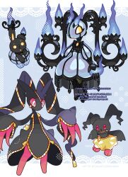 2girls animal_ears animal_hands banette black_dress black_footwear blue_dress buneary chandelier chandelure claws colored_sclera dress eyelashes furry furry_female fusion gen_3_pokemon gen_4_pokemon gen_5_pokemon highres lop_rabbit_ears lopunny multiple_girls nintendo pink_fur pink_sclera pokemon pokemon_(creature) rabbit rabbit_ears rabbit_girl simple_background talentlesshuman white_background white_eyes yellow_sclera zipper