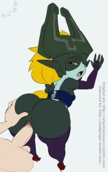 1boy 1girl anus artist_name badgengar breasts character_name copyright_name hetero high_heels highres lacing midna nintendo open_mouth page_number penis pussy sex small_breasts spread_anus text_focus the_legend_of_zelda the_legend_of_zelda:_twilight_princess thecon uncensored vaginal watermark