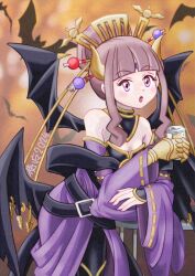 1girl blush cosplay digimon digimon_ghost_game female_focus halloween halloween_costume lilithmon lilithmon_(cosplay) nail_polish open_mouth solo tsukiyono_ruli