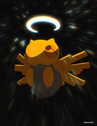 artist_name black_background film_grain gen_3_pokemon glowing highres nintendo no_humans pokemon pokemon_(creature) shedinja solo stereoowl_art