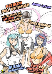 absurdres angel angel_girl angewomon bulma cowboy_bebop digimon digimon_(creature) dragon_ball faye_valentine head_wings highres long_hair mask wings