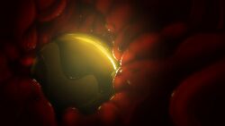 1girl aerithsnakey dark glowing highres inside_creature metroid morph_ball nintendo samus_aran solo stomach_(organ) vore wet