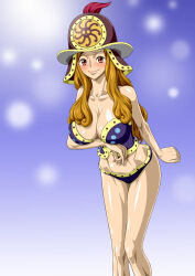 1girl aphelandra ass breasts brown_eyes cleavage female_focus highres hut large_breasts nel-zel_formula one_piece orange_hair swimsuit