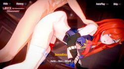 Rule 34 | 3d, animated, ass, ass ripple, ass shake, bare shoulders, bent over, black gloves, blinking, blue eyes, bouncing breasts, breasts, breasts out, chair, clothed female nude male, crop top, curvy, deep penetration, deep skin, doggystyle, dutch angle, elbow gloves, eyebrows hidden by hair, eyelashes, female focus, from side, gloves, grabbing another&#039;s shoulder, gradient eyes, hair between eyes, hand on another&#039;s shoulder, head tilt, honkai (series), honkai impact 3rd, huge ass, indoors, jiggle, large breasts, library, long hair, long legs, multicolored eyes, multicolored hair, muscular, muscular male, navel, nipples, nude, on chair, open clothes, open mouth, open shirt, orange hair, raised eyebrows, red hair, senadina, senadina (deepspace anchor: first light), sex, sex from behind, shinaosumata, side ponytail, sidelocks, single hair intake, skindentation, sleeveless, solo focus, standing, streaked hair, tagme, thick thighs, thigh strap, thighhighs, thighs, toned, toned female, unzipped, vaginal, very long hair, video, vignetting, white thighhighs, wince, zipper