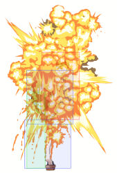 1girl black_jacket bocchi_the_rock! braid explosion fatal_fury fighting_game full_body geta high_kick hiroi_kikuri hitbox jacket kicking long_hair multicolored_jacket purple_hair short_shorts shorts solo torako_(toramaru) two-tone_jacket white_jacket white_shorts