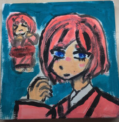 1girl canvas_(object) isekai_shikkaku painting_(medium) sacchan_(isekai_shikkaku) traditional_media
