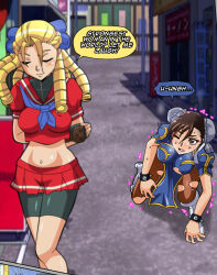 2girls artist_request capcom catfight chun-li kanzuki_karin multiple_girls ryona street_fighter tagme