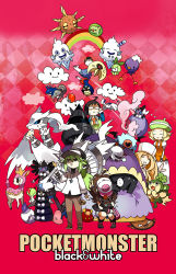 10s 2boys 3girls adjusting_eyewear baseball_cap bianca_(pokemon) black_hair blonde_hair bottle brown_hair caitlin_(pokemon) cheren_(pokemon) cloud copyright_name creatures_(company) darumaka deerling deerling_(spring) deino_(pokemon) drifloon elite_four game_freak gen_2_pokemon gen_3_pokemon gen_4_pokemon gen_5_pokemon glasses gothita gothitelle green_hair hat hilda_(pokemon) karrablast kyogre latias latios legendary_pokemon litwick lugia lunatone luvdisc multiple_boys multiple_girls musharna n_(pokemon) nintendo pansage petilil poke_ball poke_ball_(basic) pokemon pokemon_(creature) pokemon_bw ponytail ralts reshiram saliva shelmet solosis solrock starshadowmagician stunfisk swanna vanillish woobat zekrom zorua