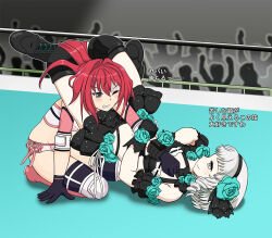 2girls aruto_(altyuia) catfight himekouji_yuki multiple_girls ring_dream smile tagme translation_request wrestling wrestling_ring