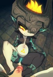 1girl ahegao ass barefoot black_skin blonde_hair blue_skin blush claws cobblestone colored_sclera colored_skin commentary cum cum_in_pussy cum_overflow cumdrip english_commentary fang glowing glowing_ears glowing_hair glowing_nails glowing_pussy glowing_tattoo helmet imp impregnation legs_up lying midna multicolored_skin naughty_face navel neon_trim nintendo on_back one_eye_covered orgasm pear-shaped_figure penis penis_awe penis_on_pussy penis_out pointy_ears pov precum prehensile_hair red_eyes rolling_eyes round_belly sharp_teeth shortstack smile smirk spread_legs stretched_vagina tattoo teeth the_legend_of_zelda the_legend_of_zelda:_twilight_princess tongue tongue_out triforce two-tone_skin variant_set veins veiny_penis wildblur yellow_sclera