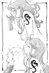 1girl absurdres breasts cleavage fellatio hato_hato_hato highres huge_breasts large_breasts nami_(one_piece) one_piece oral smile