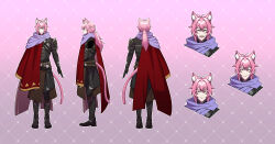 absurdres animal_ears armor cat_boy cat_ears cat_tail half_capelet highres indie_virtual_youtuber non-web_source paco_the_catboy pink_eyes pink_hair reference_sheet tail trap virtual_youtuber