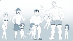 3boys 5girls ^^^ abs absurdres age_difference aged_down animification ass barefoot beanie bikini blunt_bangs born-to-die cartoon_network clothes_pull crocs crossed_arms ed_edd_n_eddy edd_(ed_edd_n_eddy) eddy_(ed_edd_n_eddy) flat_chest gluteal_fold hair_over_eyes hair_over_one_eye hand_in_pocket hat held_up highres lee_kanker loli long_hair looking_at_another looking_at_viewer male_swimwear marie_kanker may_kanker monochrome multiple_boys multiple_girls muscular muscular_male navel nazz one-piece_swimsuit open_mouth polka_dot polka_dot_swimsuit pulling_another&#039;s_clothes sandals sarah_(ed_edd_n_eddy) short_hair shorts shorts_pull side-tie_bikini_bottom smile standing standing_on_one_leg sunglasses_on_head swimsuit tiptoes toes
