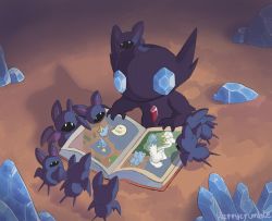 ducklett gen_1_pokemon gen_3_pokemon gen_5_pokemon nintendo no_humans pokemon pokemon_(creature) sableye swanna zubat