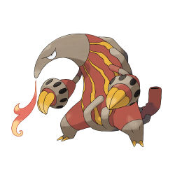 artist_request claws fire full_body gen_5_pokemon heatmor nintendo no_humans official_art pokemon pokemon_(creature) pokemon_bw pokemon_focus simple_background solo standing third-party_source white_background