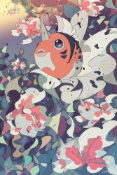 bad_id bad_pixiv_id black_eyes creatures_(company) evolutionary_line fish game_freak gen_1_pokemon goldeen highres lemming_no_suana nintendo no_humans pokemon pokemon_(creature) seaking underwater