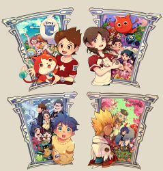 6+boys 6+girls amano_keita amano_natsume arihoshi_akinori character_request door dual_persona eiga_youkai_watch:_forever_friends enma_daiou_(youkai_watch) fukumino85 highres jiangshi junior_(youkai_watch) kodama_fumika komajirou komasan micchy misora_inaho multiple_boys multiple_girls nekomata_(youkai_watch) oni related shirt shutendouji_(shadowside) t-shirt tablet_pc tsukinami_touma whisper_(youkai_watch) youkai_(youkai_watch) youkai_pad youkai_watch youkai_watch_4 youkai_watch_shadowside