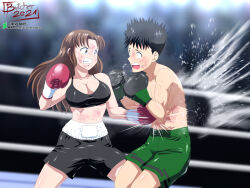1boy 1girl boxing boxing_gloves commission fighting original tagme