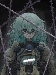 Rule 34 | 1girl, bags under eyes, black gloves, black hat, censored, censored identity, eyeball, flower, frilled sleeves, frills, gloves, green eyes, green hair, hat, hat ribbon, highres, holding, holding photo, iei, komeiji koishi, medium hair, narurichan, photo (object), plant, portrait (object), ribbon, rose, third eye, thorns, touhou, vines, yellow ribbon