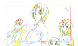 1boy 3girls amakusa_shino anger_vein artist_logo dated dress_shirt hagimura_suzu height_difference kueru layout logo long_hair miyahara_takuya monochrome multiple_girls production sakuga school_uniform seitokai_yakuindomo shichijou_aria shirt sketch suzu_head tsuda_takatoshi