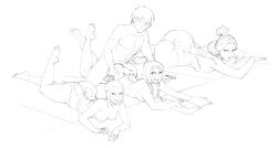1boy 3girls absurdres aftersex ass avatar:_the_last_airbender avatar_legends azula blush book braid breast_press breasts brother_and_sister buttjob cum cum_on_ass cum_on_body faceless faceless_male finger_to_mouth highres huge_ass incest jin_(avatar) large_breasts licking_lips lm_(legoman) lying md5_mismatch monochrome mother_and_son multiple_girls nipples on_stomach penis resized resolution_mismatch siblings sketch source_smaller thighs tongue tongue_out topknot twin_braids uncensored upscaled ursa_(avatar) wide_hips zuko
