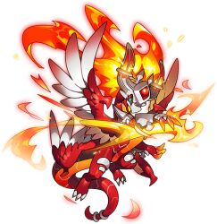 1other armor dragon dragon_village_(series) dragon_village_collection feathered_wings fire furry game_cg green_eyes multiple_wings official_art pyrokinesis surtr_(conquerer)_(dragon_village) surtr_(dragon_village) tail tail_ornament tail_ring third-party_source transparent_background wings
