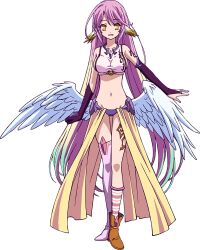 1girl angel_wings highres jibril_(no_game_no_life) midriff navel no_game_no_life official_art tagme tasaki_satoshi wings