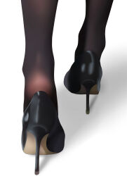 1girl absurdres black_footwear black_pantyhose chinese_commentary close-up commentary_request feet feet_on_chair fine_fabric_emphasis footwear_focus gradient_background grey_background heel_pop high_heels highres original pantyhose see-through_clothes see-through_legwear solo stiletto_heels sym. white_background
