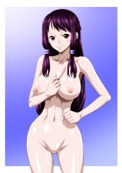 Rule 34 | 1girl, aged up, aisa (one piece), alternate universe, blush, happy, looking at viewer, nel-zel formula, nude, one piece