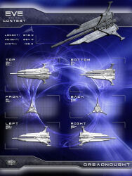 3d battlecruiser_(eve_online) blue_theme caldari_state_(eve_online) commentary concept_art copyright_name english_commentary eve_online from_above from_behind from_below from_side highres logo military military_vehicle mystic-galaxy no_humans original radio_antenna science_fiction spacecraft thrusters vehicle_focus