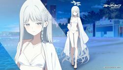 1girl bikini blue_archive nagusa_(swimsuit)_(blue_archive) official_art swimsuit tagme white_bikini white_hair